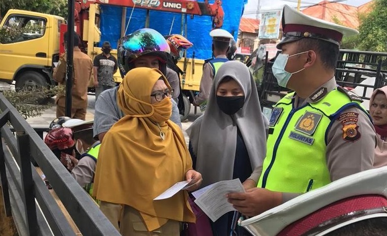 Sejumlah Pengendara Terjaring Razia Masker di Aceh Tengah