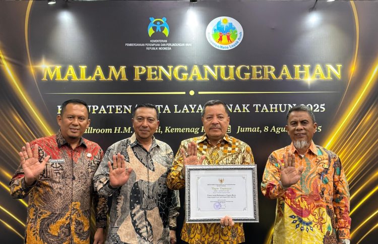 Pemkab Nagan Raya Raih Penghargaan KLA Predikat Nindya dari Kementerian PPPA RI